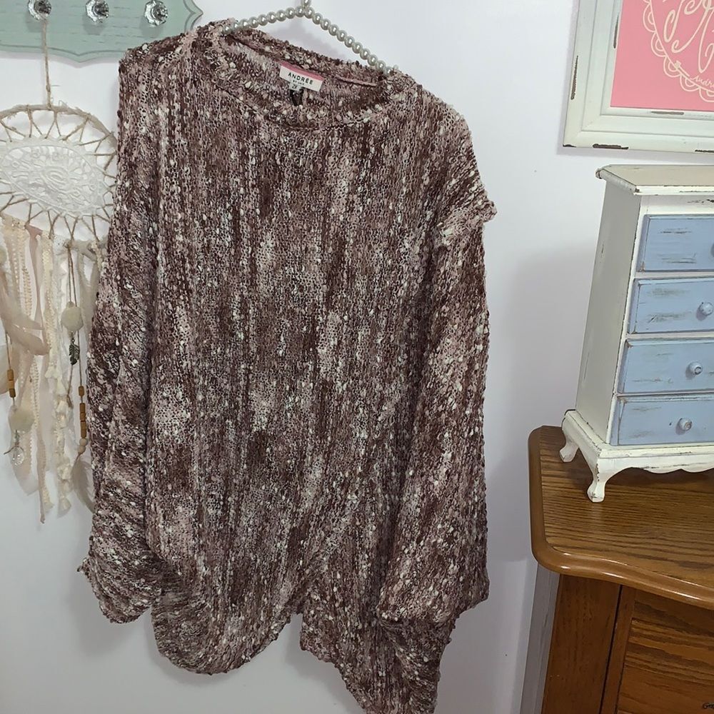 Andree By Unit Sweater 2X NWT Poncho Open Knit Asymmetrical Pullover P17604